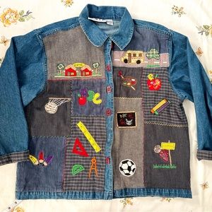 SizeXL vintage teachers jean jacket.